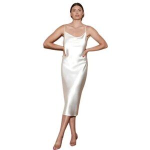 Fleur du mal White cowl neck slip dress